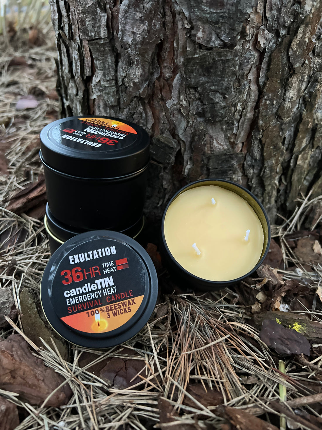 1/2/3Pcs Emergency Candle 36 Hour 3 Wick Long Lasting Beeswax Survival Candle with Aroma for Home Camping Fishing